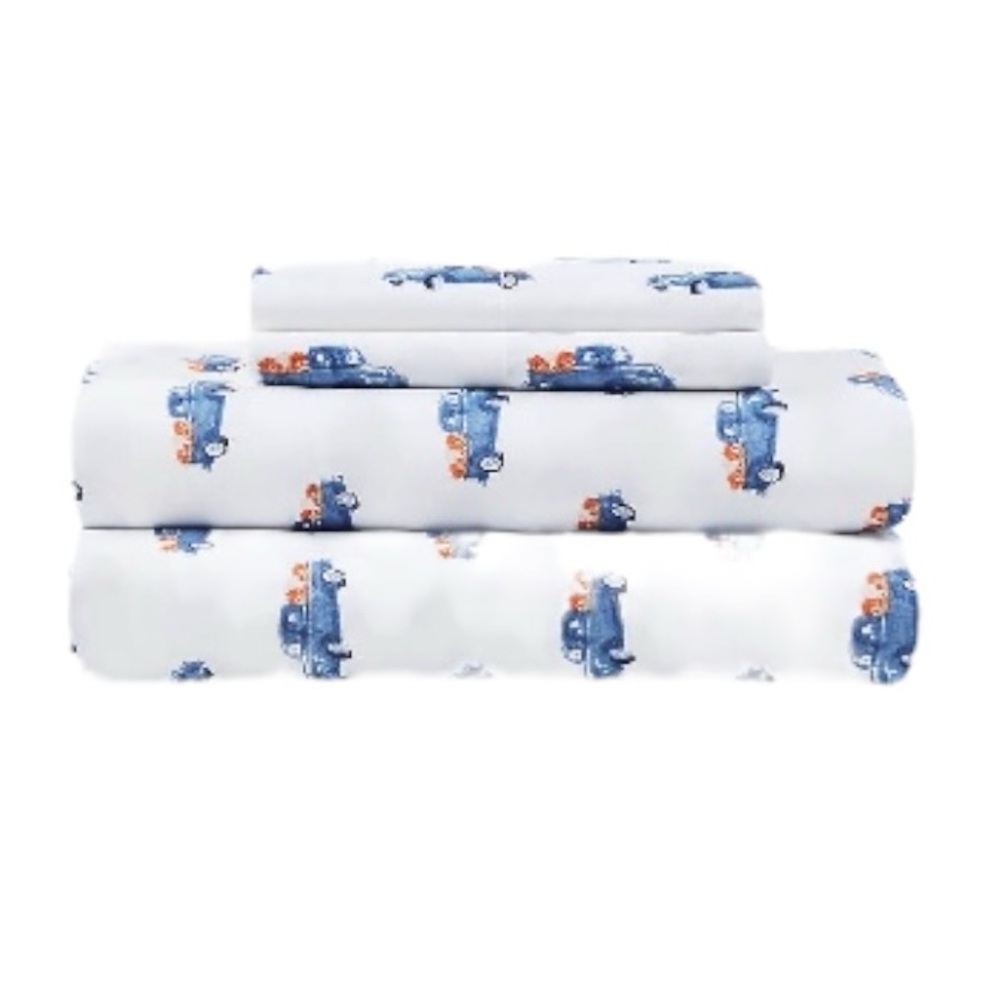 Modern Southern Home Fall Trucks Queen Sheet Set